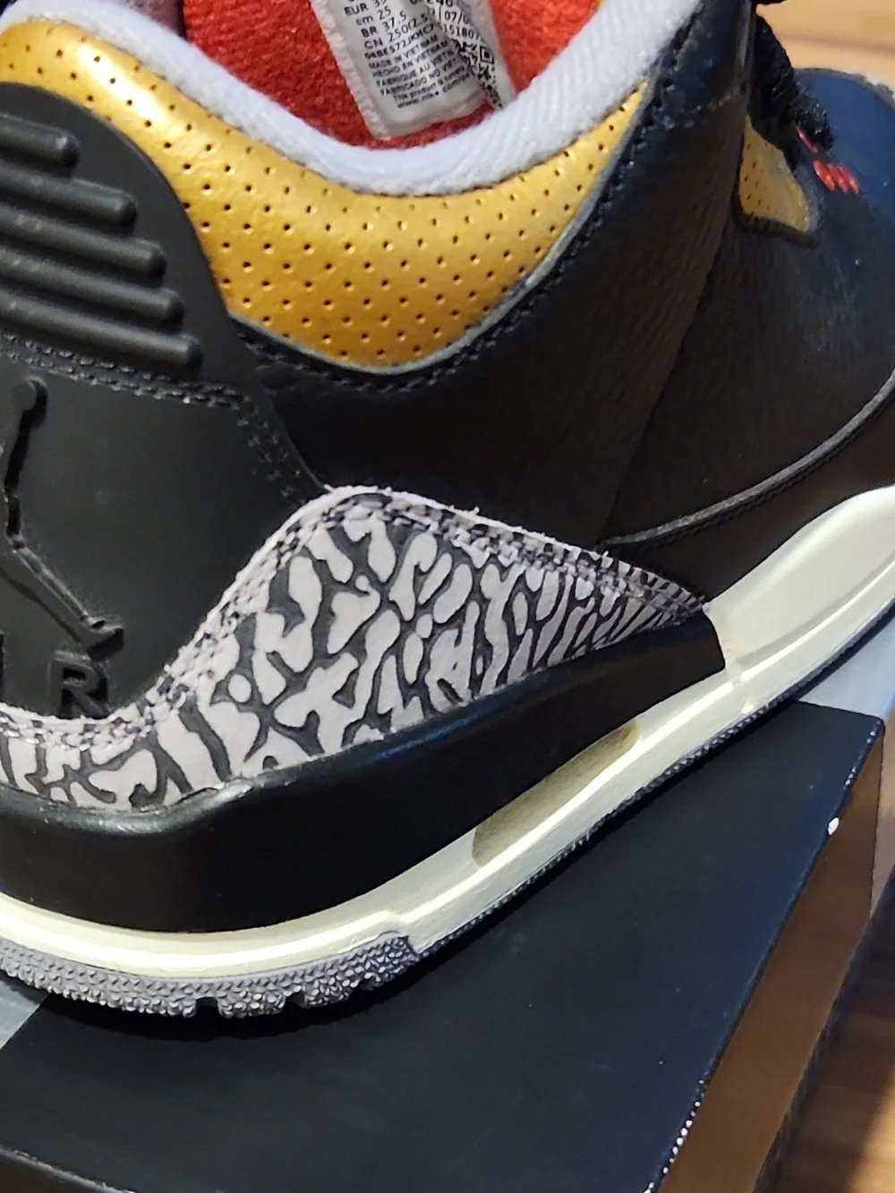 Jordan 3 Cement Gold With Original Box Size 8 Womens 6.5 Mens